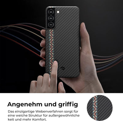 pitaka Magnetische Hülle für Samsung Galaxy S22+ 6,6 Zoll Ultradünne Handyhülle aus 1500D Aramidfase