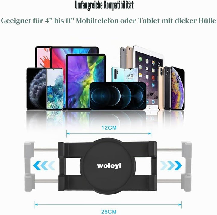 Stabile CD Schlitz Auto Tablet Halterung, woleyi CD Player KFZ Tablet Handyhalterung mit voller Dreh