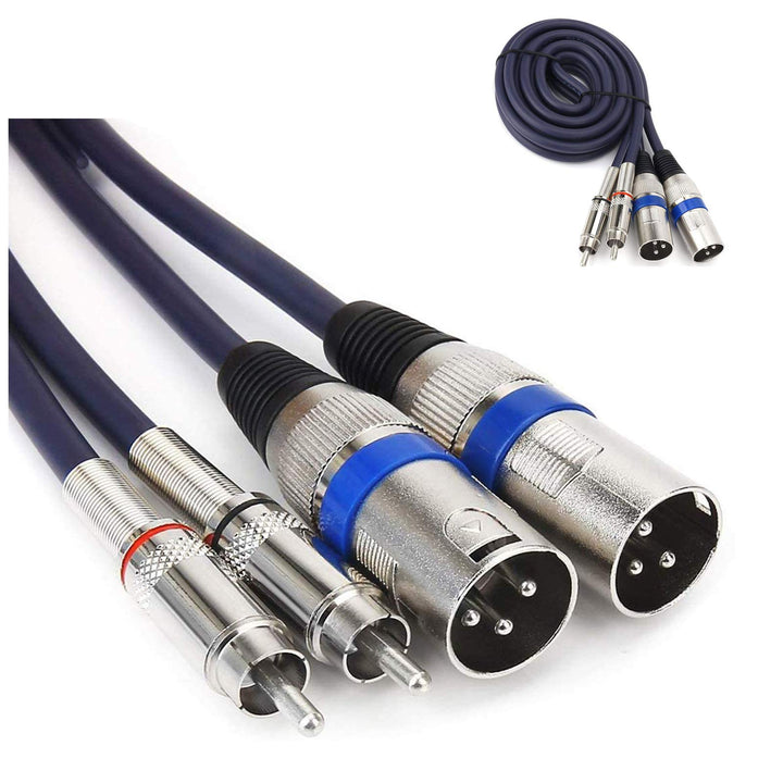 2×XLR Männlich Kable Auf 2×Cinch Kabel RCA kable,Hochwertiger XLR-Stecker,XLR Mikrofon XLR Patchkabe
