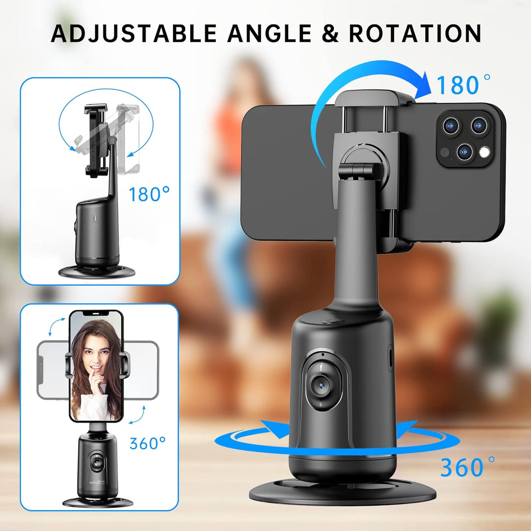 Auto Face Tracking Stativ, 360° Rotation Smart Telefonhalter, Keine App nötig, Gesicht Körper Selfie