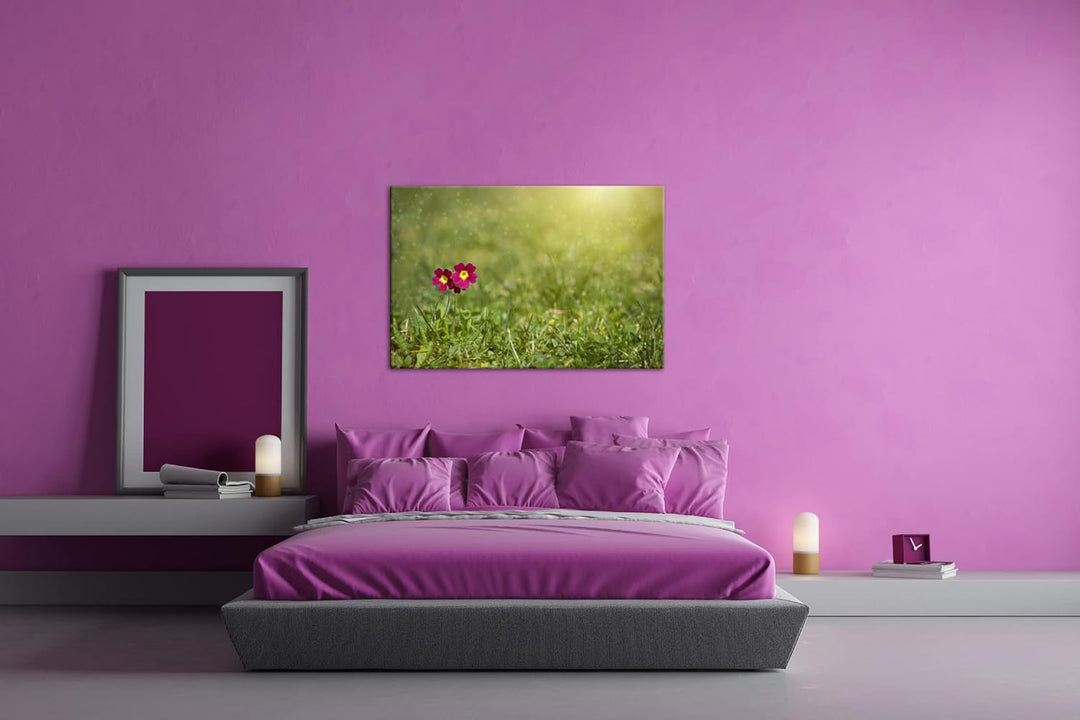 deyoli zierliche Blumen Format: 120x80 cm als Leinwandbild, Motiv fertig gerahmt auf Echtholzrahmen,
