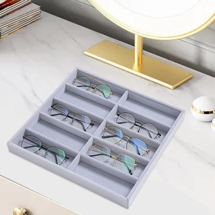 Sonnenbrillen Aufbewahrung, 12 Gitter Sonnenbrillenhalter Holz Brillenbox Brillen Organizer Aufbewah