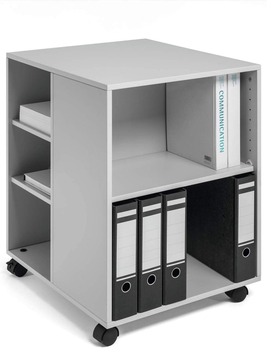 Durable Multifunktions-Wagen 74/59, 3-seitig offen mit 6 Regalböden (528 x 748 x 592 mm), grau, 3113