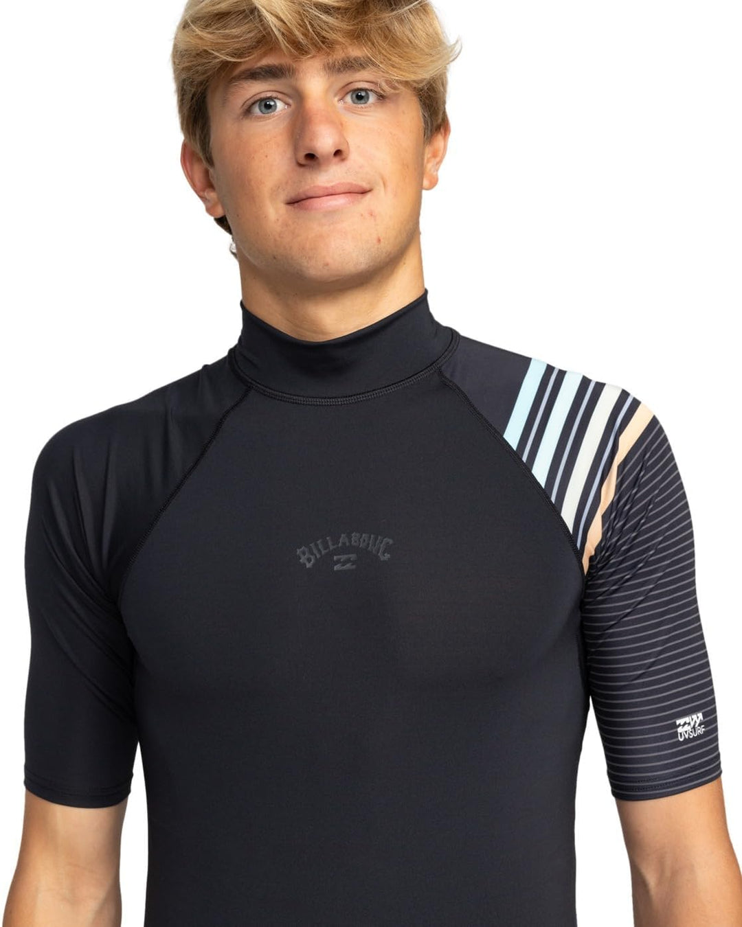 Billabong Herren Contrast Ss Printed Rashguard (1er Pack) S Schwarz, S Schwarz