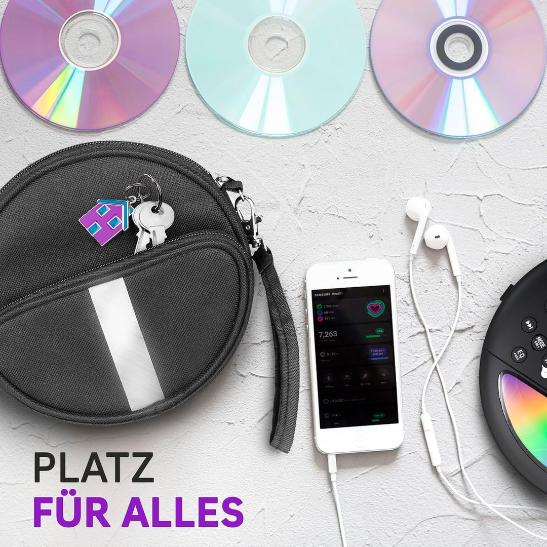 Klim CD Player Tasche tragbar, wasserdichte Hülle für tragbaren CD-Player, Verstellbarer Riemen, Tas