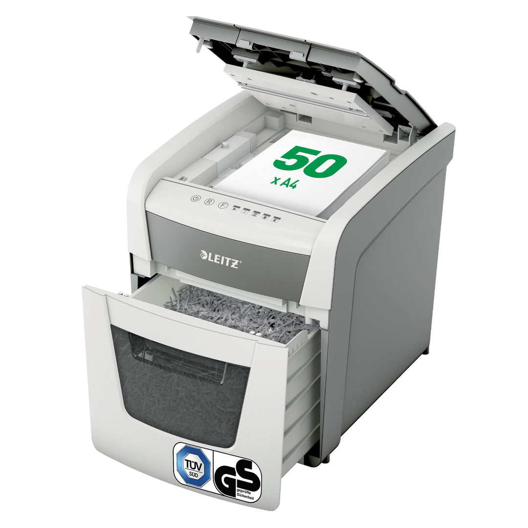 Leitz IQ Autofeed Small Office Partikelschnitt Aktenvernichter P4, Automatisch, 50 Blatt, 20 Liter A