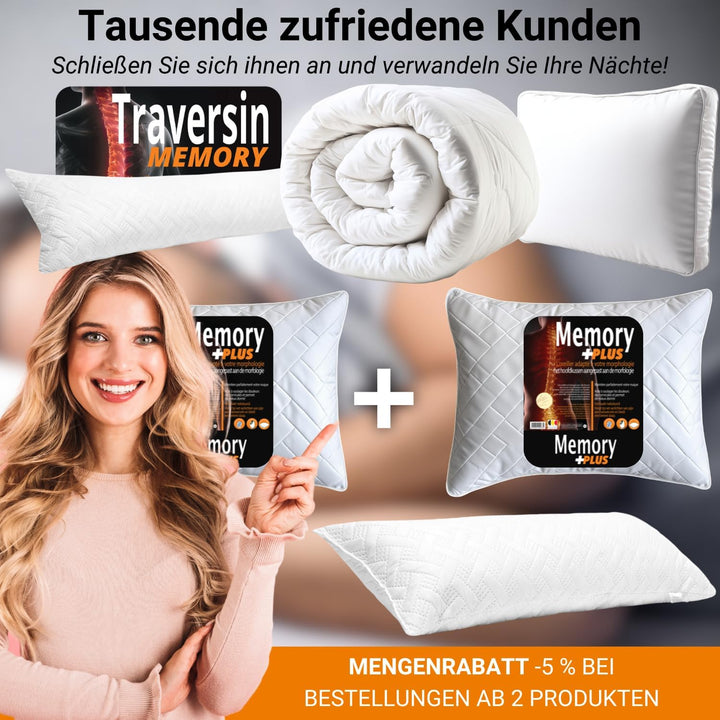 Ergonomisches Nackenkissen 40x60cm (GARANTIE) Memory Foam Kissen 40x60 Schmerzhafte Nackenschmerzen