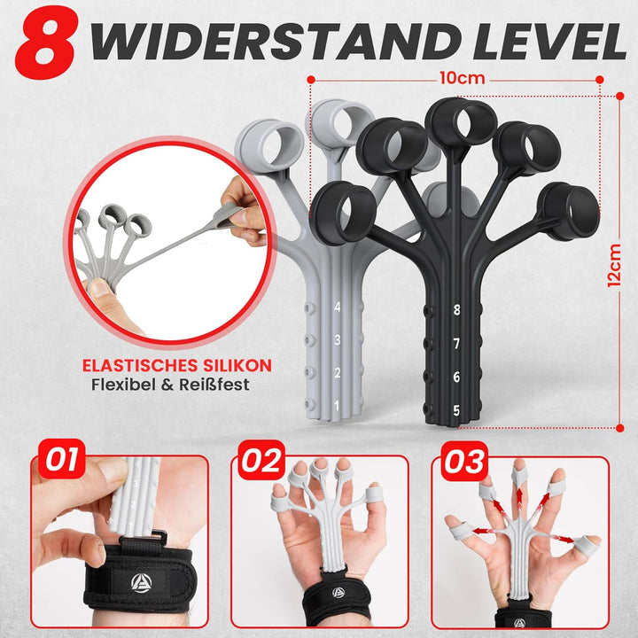 Handtrainer Fingertrainer, Griffkraft Trainer Set, Verstellbarer Unterarmtrainer, Finger Trainer, Un