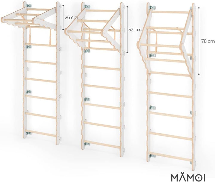 MAMOI® Indoor-Klettergerüst, Wandleitern fürs Zimmer, Kletterturnringe für Erwachsene, Yarnwood Klet