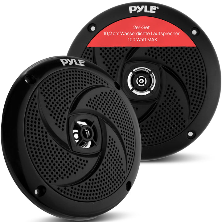Pyle Marine Speakers - 4 Inch 2 Way Waterproof and Weather Resistant Outdoor Audio Stereo Sound Syst