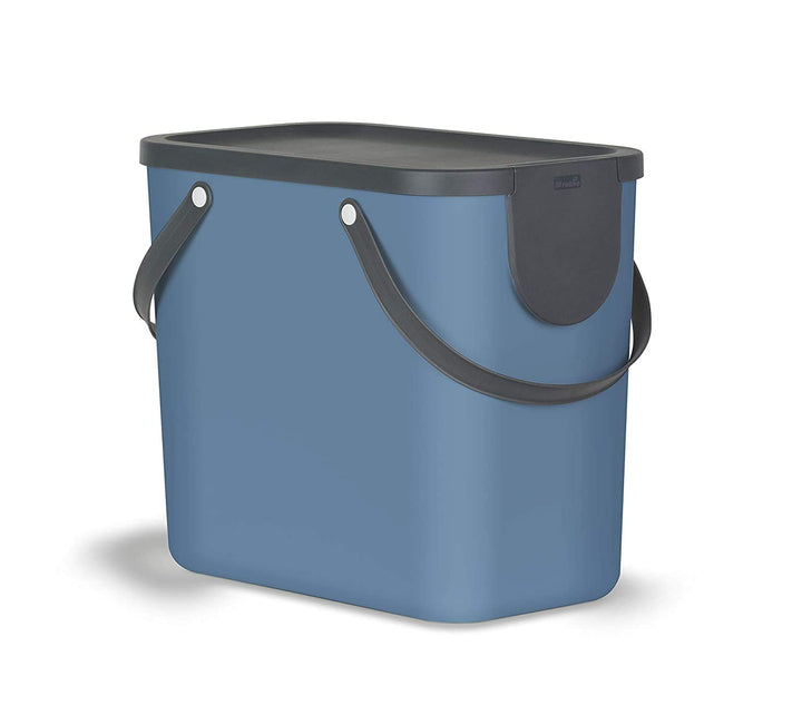 Rotho Albula Mülltrennungssystem 25l für die Küche, Kunststoff (PP) BPA-frei, blau/anthrazit, 25l (4