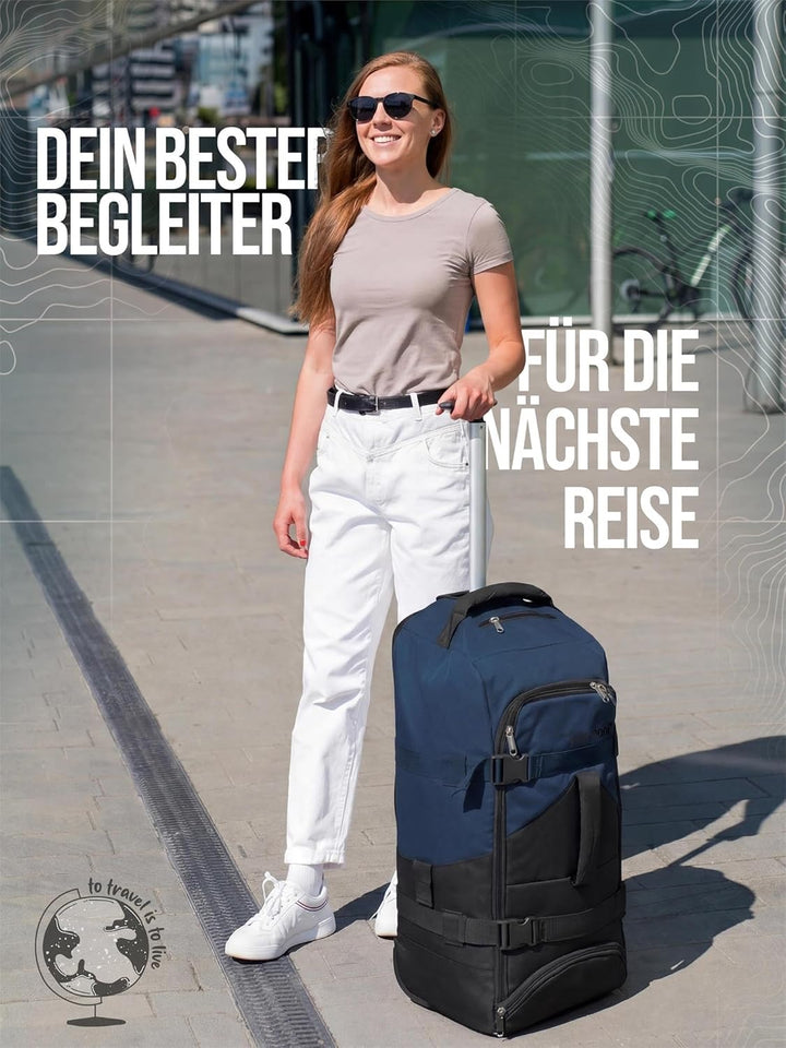 normani Backpacker Reisetaschen-Rucksack mit Trolleyfunktion - Trolley mit Frontloader Funktion und