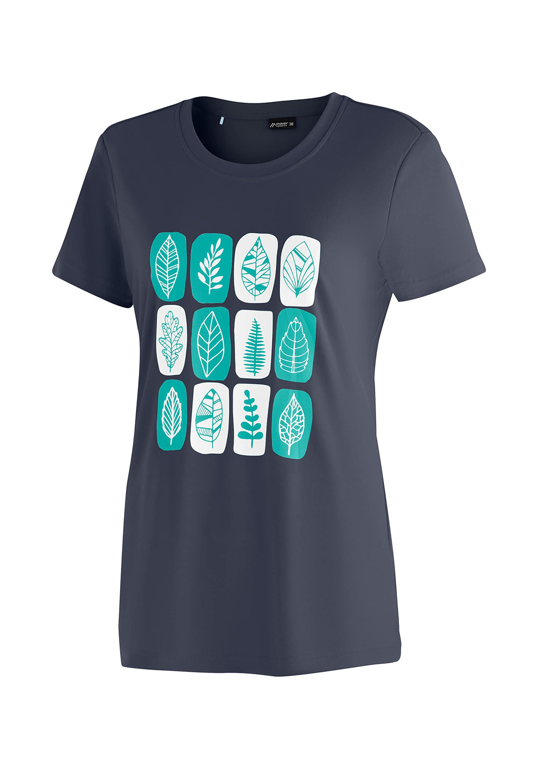 Maier Sports Damen Waltraut Print T-Shirt 36 Blau, 36 Blau