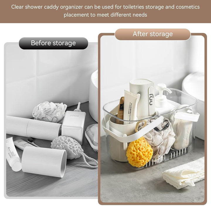Cyrank Tragbare Dusche Caddy Korb, Tragbarer Duschkorb mit Griffen Putzmittel Organizer Caddy Organi
