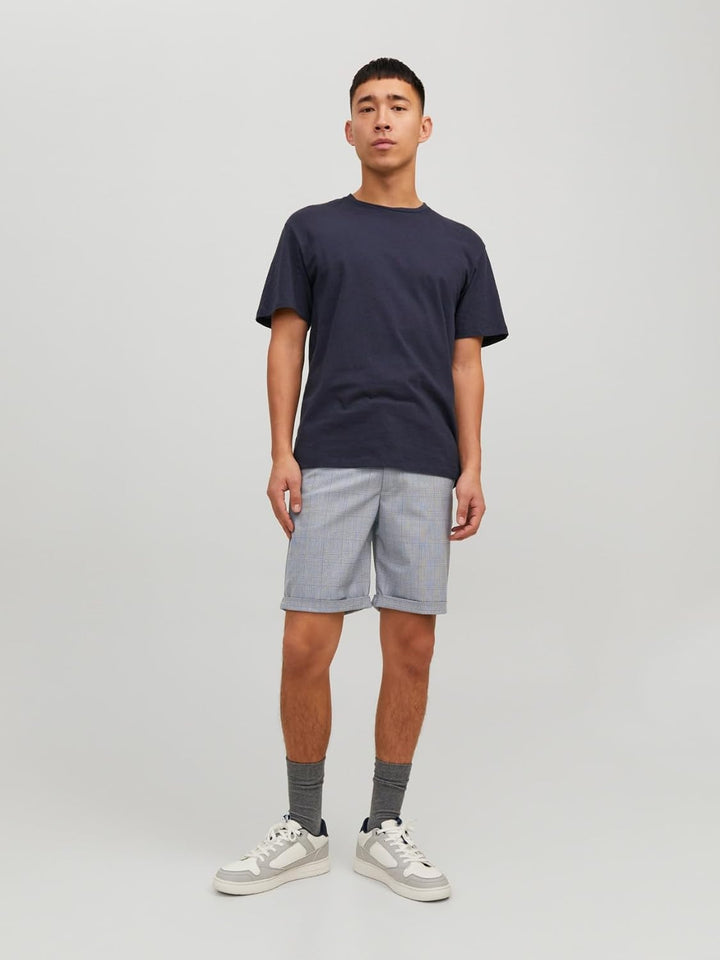 JACK & JONES Herren Jpstconnor Jjshorts AKM Sn Chino Shorts XL Blue Indigo/Detail:check, XL Blue Ind
