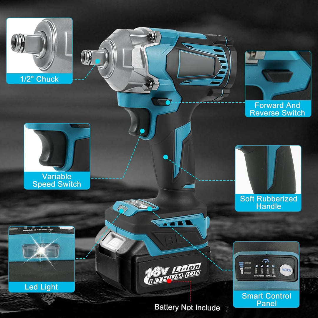 700Nm Akku Schlagschrauber Kompatibel mit Makita BL1830 BL1830B BL1840 BL1840B BL1850 BL1850B BL1860