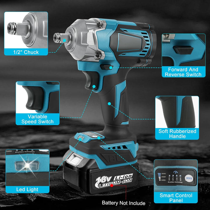 700Nm Akku Schlagschrauber Kompatibel mit Makita BL1830 BL1830B BL1840 BL1840B BL1850 BL1850B BL1860