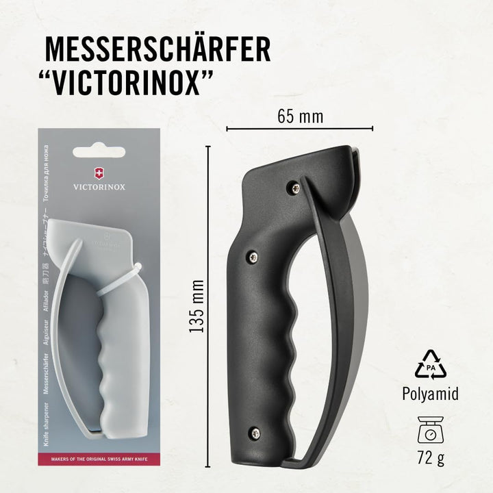VICTORINOX Profi Messerschärfer, Messerschleifer, Knife Sharpener, Robuster Kunststoffgriff, Grau Si