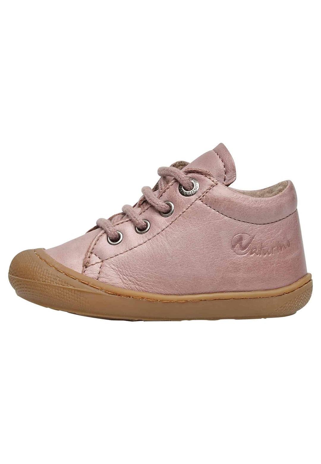 NATURINO Lauflernschuhe aus Leder mit Wollfutter, Altrosa