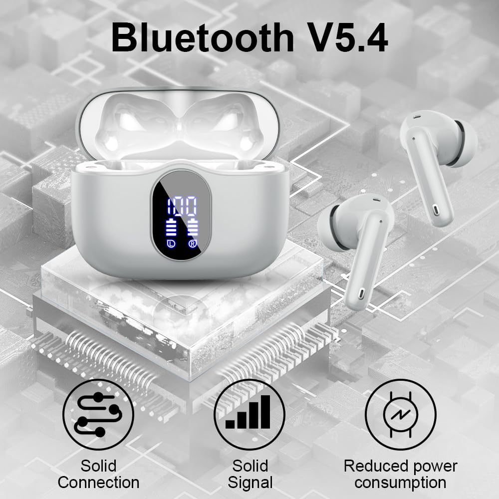 Btootos Bluetooth Kopfhörer, Kopfhörer Kabellos Bluetooth 5.4 Sport In Ear Kopfhörer mit 4 Mikrofon,