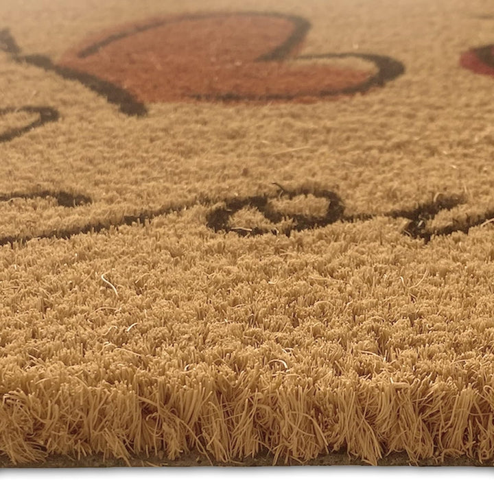 CARPETIA Kokos Schuhabtreter mit bunten Schmetterlingen | umweltfreundlich | rot orange, 40 x 60 cm