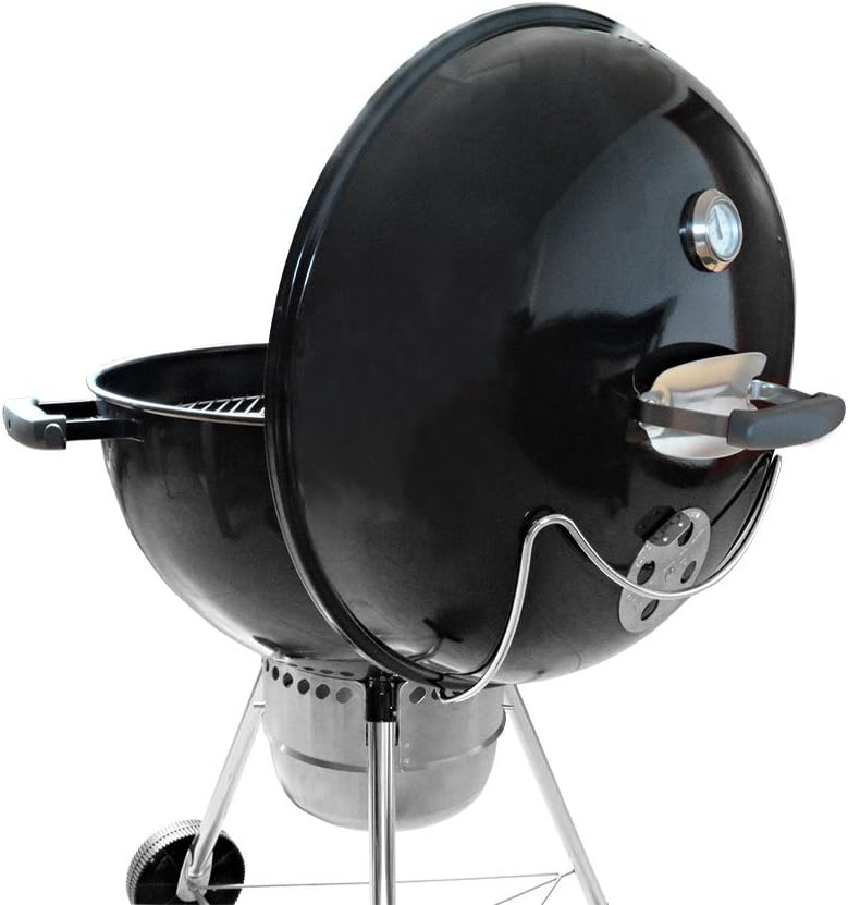 Onlyfire Slide-a-Side Deckelhalter Für weber alle 47 und 57 cm Kugelgrills, Holzkohlegrills, Edelsta