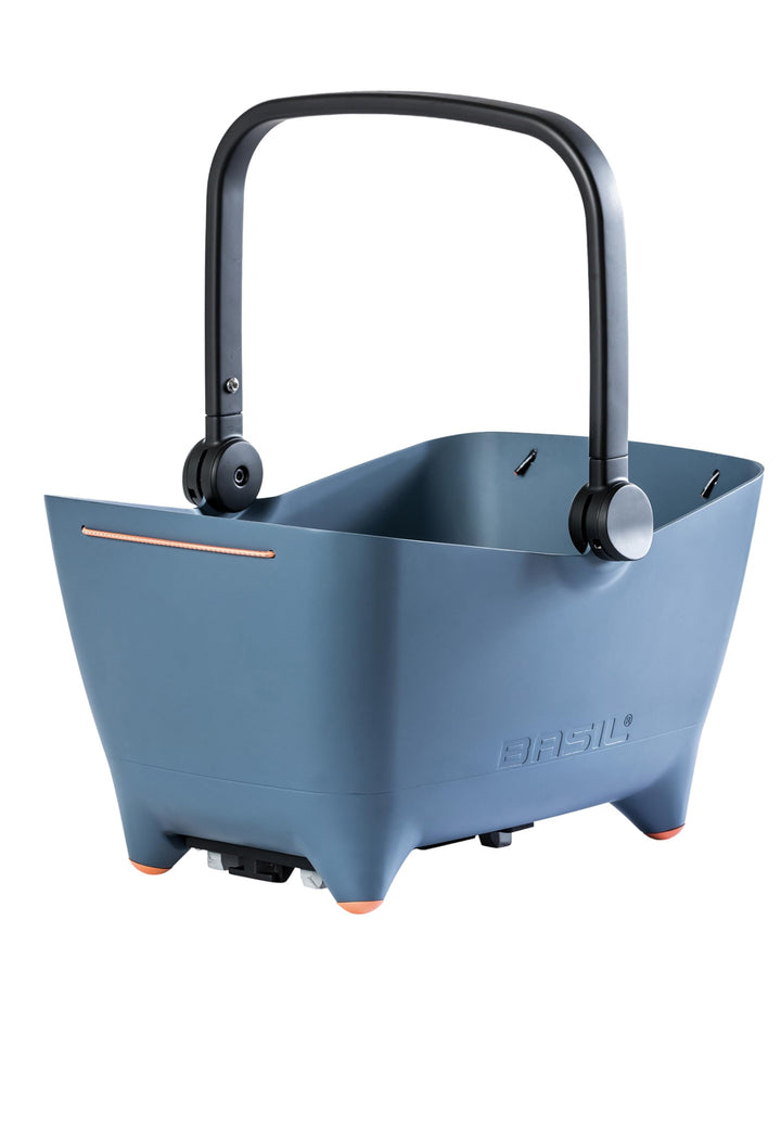 Basil Buddy MIK Hundefahrradkorb - 32L, Blau, Robust, Inkl. abschliessbarem MIK-System und MIK Carri