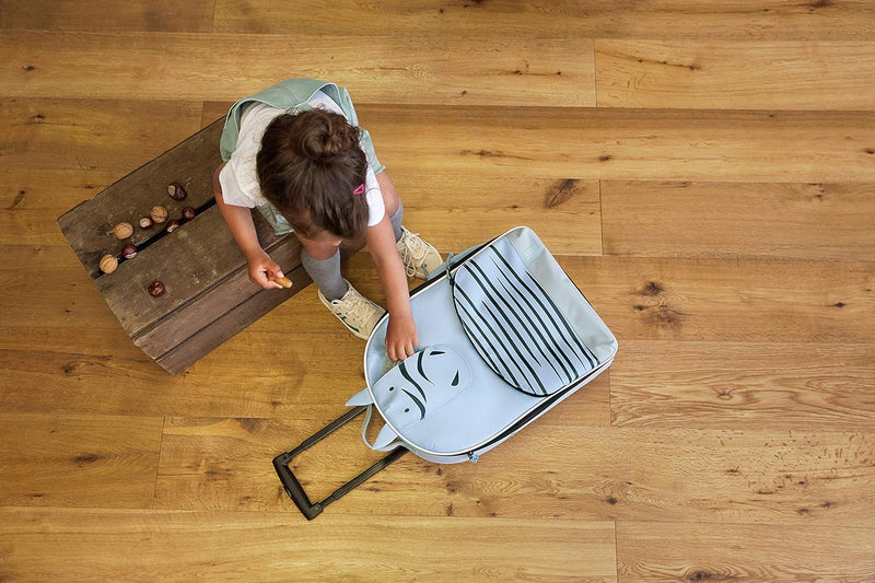 LÄSSIG Kinderkoffer Trolley Reisekoffer mit Teleskopstange und Rollen ab 3 Jahre, 45 cm, 17 L/Trolle