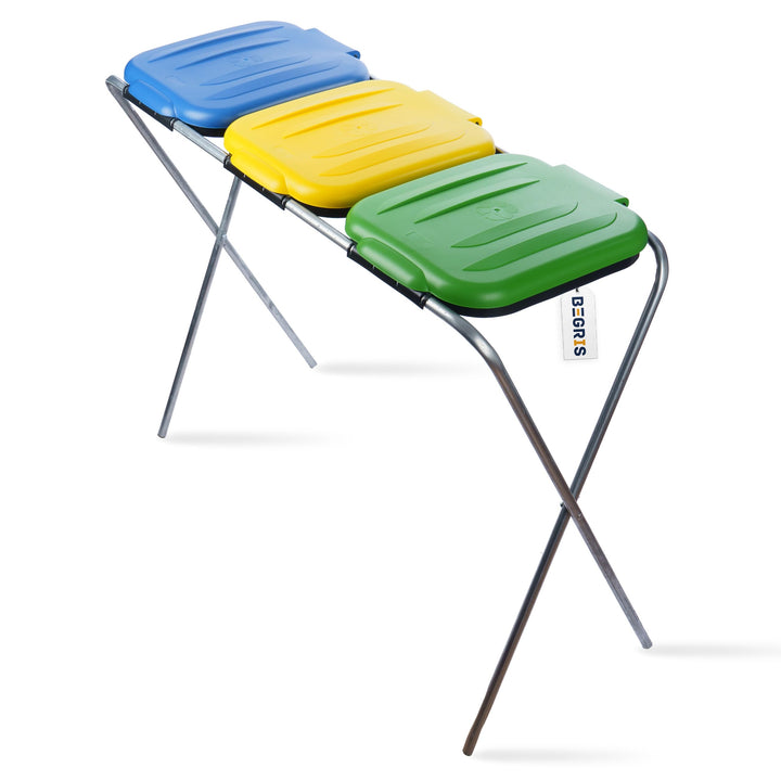 Müllsackständer 96.5x36x78 cm Müllsackständer stabil 3 Ständer Müllsäcke 120L Buntes Müllsackhalter