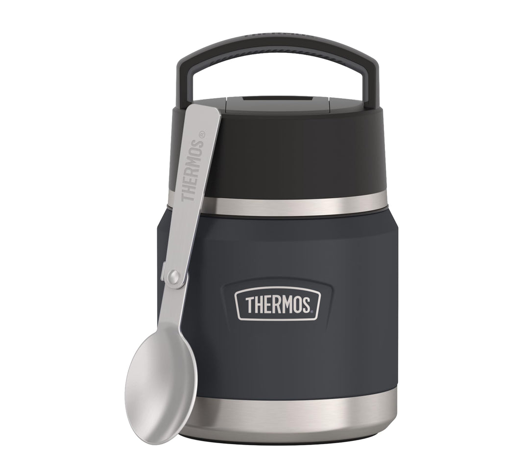 Thermos ICON Kids Thermobehälter für Essen 0,35l, dunkelgrau, graphite, Edelstahl, absolut dicht, hä