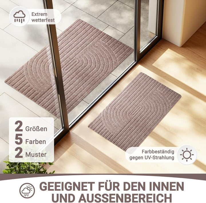 Fussmatte 40x60cm, rutschfeste Maschinenwaschbare Schmutzfangmatte, Teppich Wohnzimmer Innen und Aus