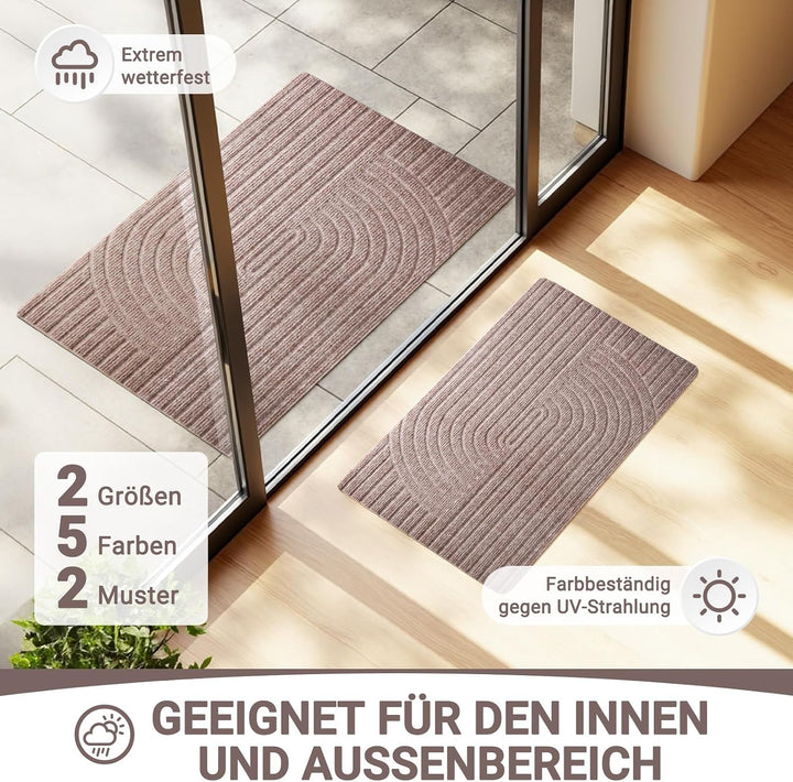 Fussmatte 40x60cm, rutschfeste Maschinenwaschbare Schmutzfangmatte, Teppich Wohnzimmer Innen und Aus