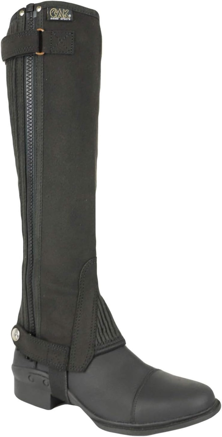 AK Reit-Halbchaps aus Mikro-Wildleder, waschbar Schwarz XS, Schwarz XS