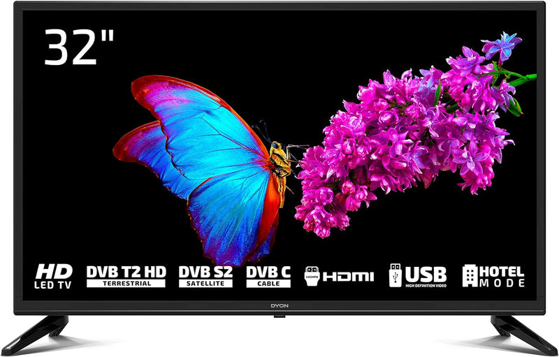 DYON Enter 32 Pro X2 80 cm (32 Zoll) Fernseher (Triple Tuner (DVB-C/-S2/-T2), Hotelmodus, USB-Media