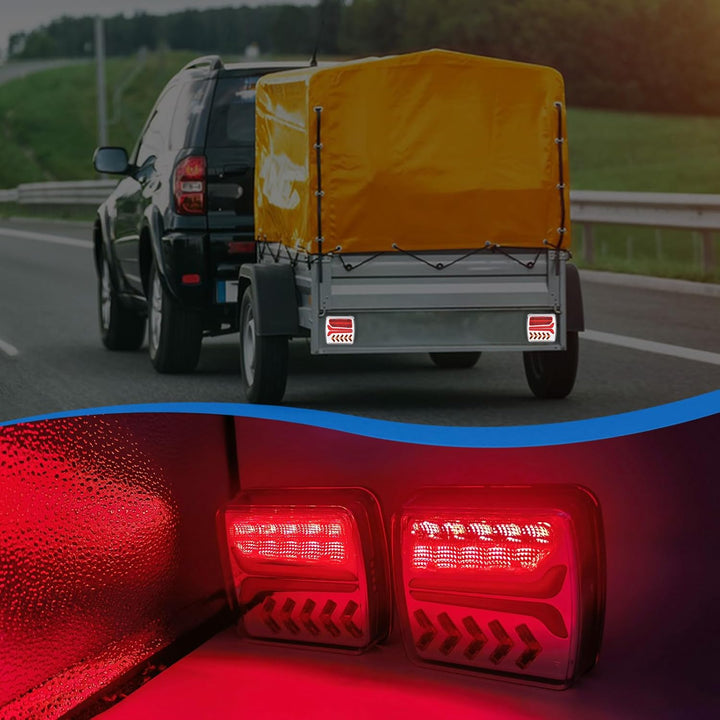 Kabelloss Rückleuchten LED Anhänger mit Magnet, 12V Funk Rücklicht Satz - Wasserdicht, Wiederaufladb