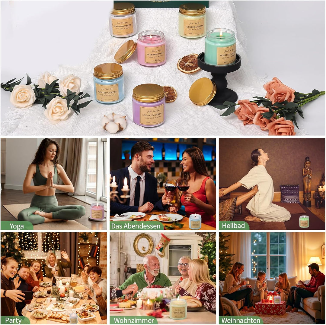 Aeraroma Kerzen Selber Machen Set, Kerzenherstellung Kit Zubehör, Duftkerze Geschenke Set mit 600g W