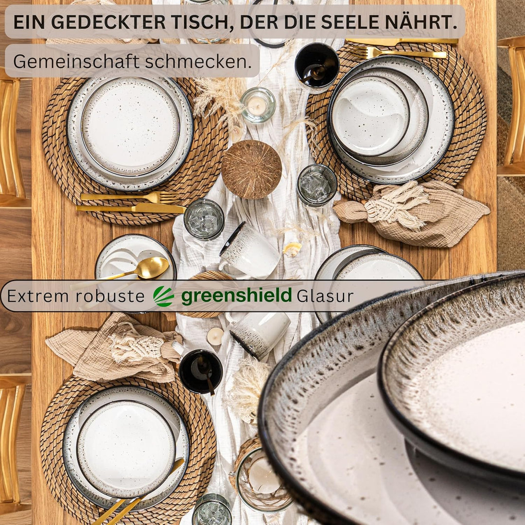 Sänger Sansibar | Dessertteller 6 teilig, Steingut Teller Set 6 Personen, Kuchenteller kleine Teller
