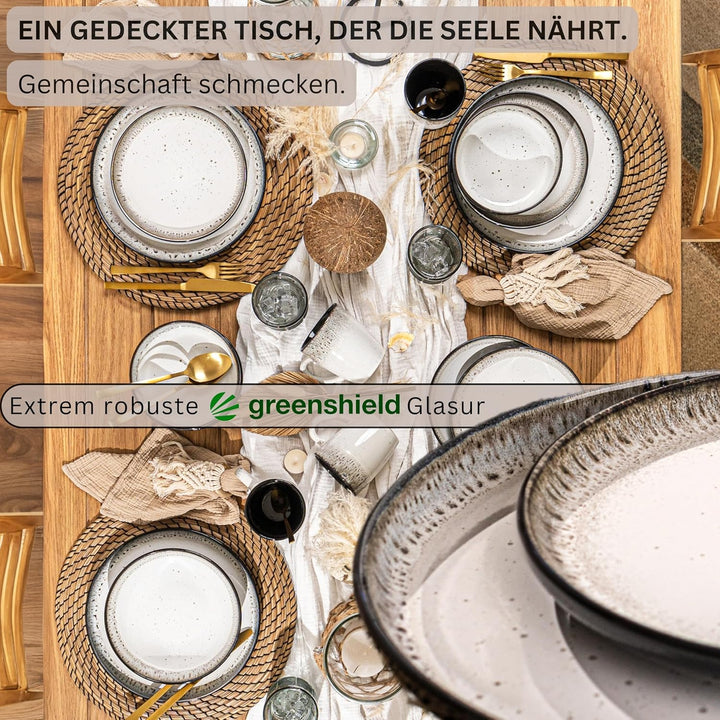 Sänger Sansibar | Dessertteller 6 teilig, Steingut Teller Set 6 Personen, Kuchenteller kleine Teller