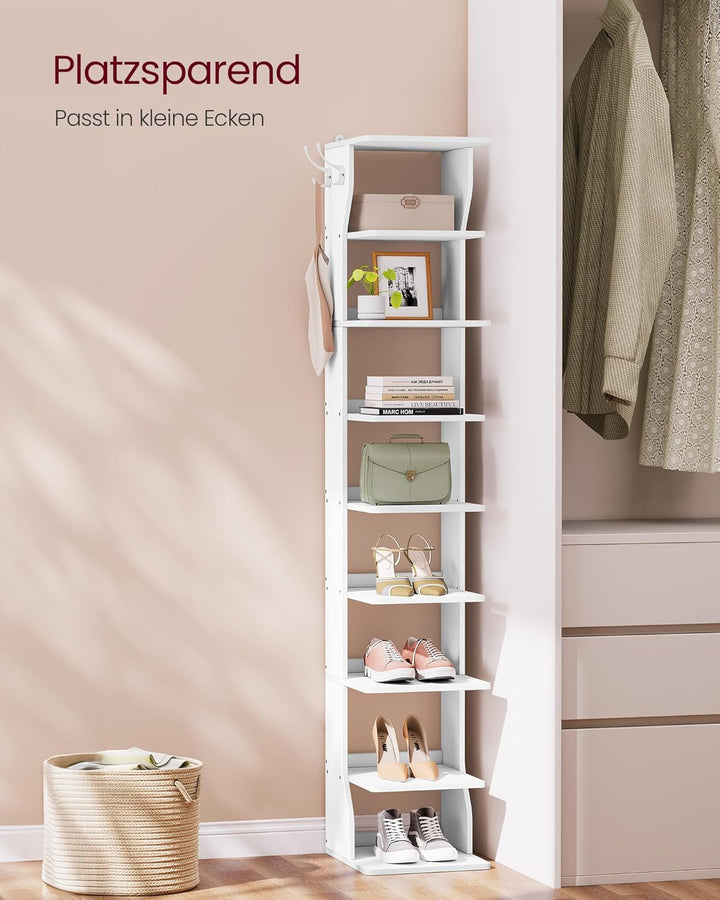 VASAGLE Schuhregal schmal, Standregal mit 9 Ebenen, platzsparend, für Eingangsbereich, Ecke, Schuhab