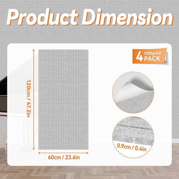 LZQ Akustikpaneel Akustikplatten Selbstklebend 120x60cm Wandpaneel Schalldämmung Akustik Wandverklei