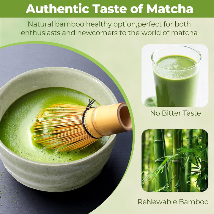 5 Stück Matcha Set, Matcha Besen Set, Matcha Schale mit Auslauf Matcha Löffel, Matcha Besen,Matcha F