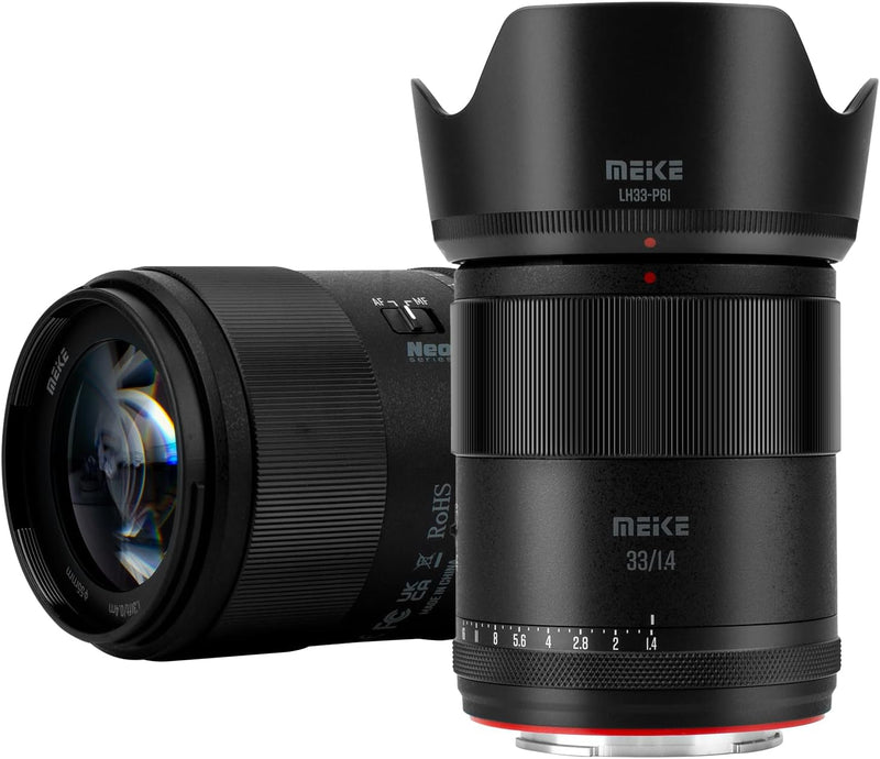 Meike 33mm F1.4 Weitwinkel APS-C AF STM(Schrittmotor) Objektiv Autofokus Festbrennweiten für Sony E