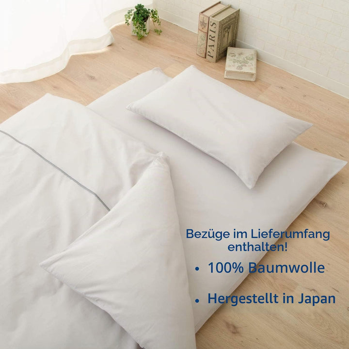 EMOOR Japanische Faltbarer Futon Matratze für Tatami CLASSE mit Baumwolle Spannbetttuch,100 x 200 cm