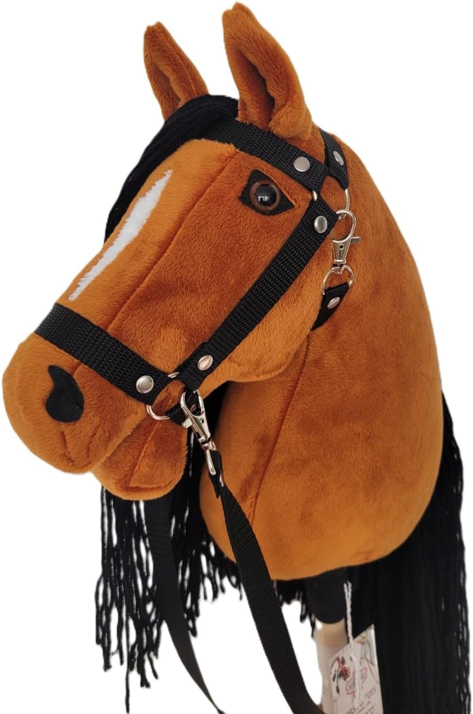 Steckenpferd A4 (Pferd auf einem Stock) Hobby Horse A4 komplett mit Kantar wie auf dem Foto (pomarań