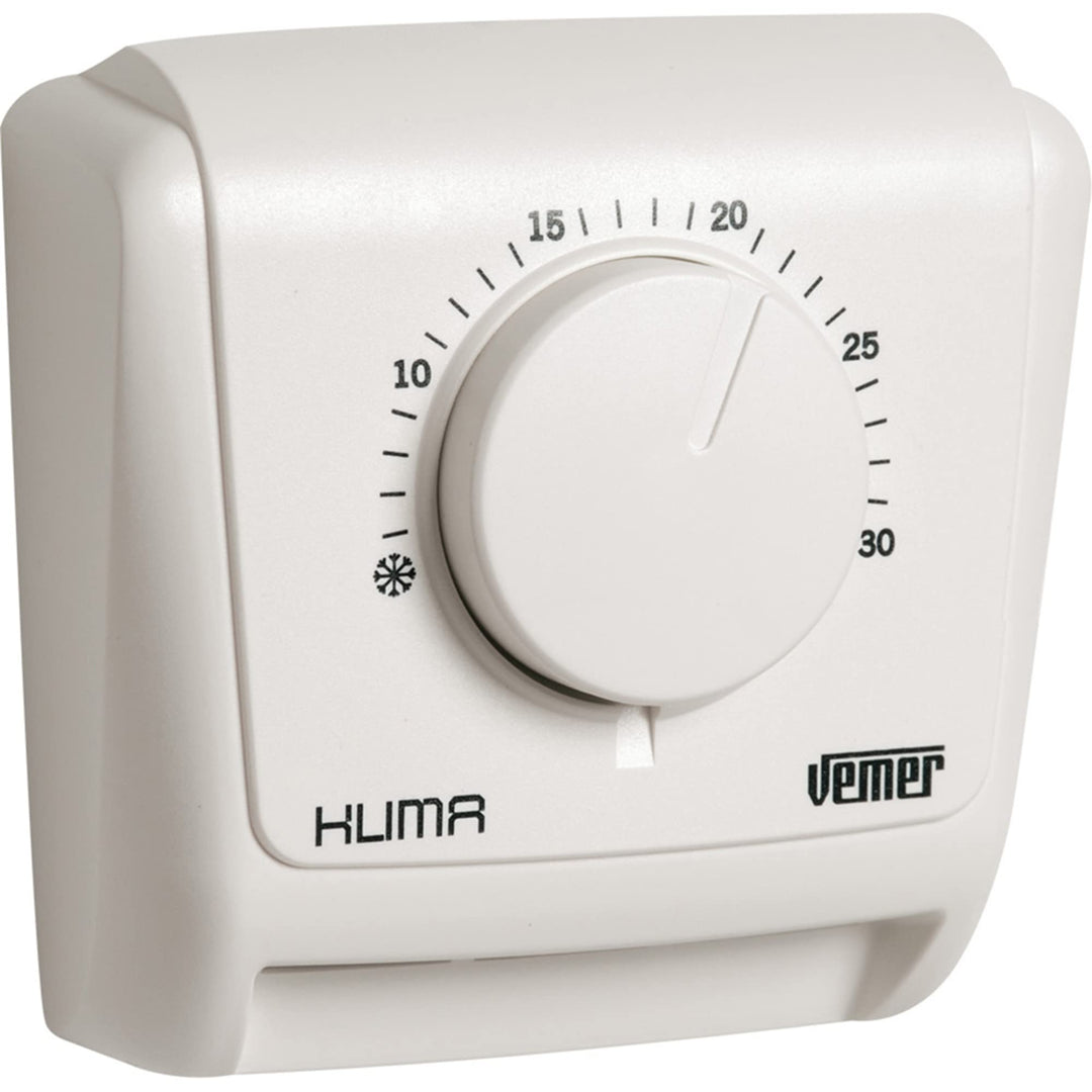 VEMER VE018800 Klima 2 Mechanischer Raumthermostat, Heizungsthermostat, Weiss, KLIMA 2