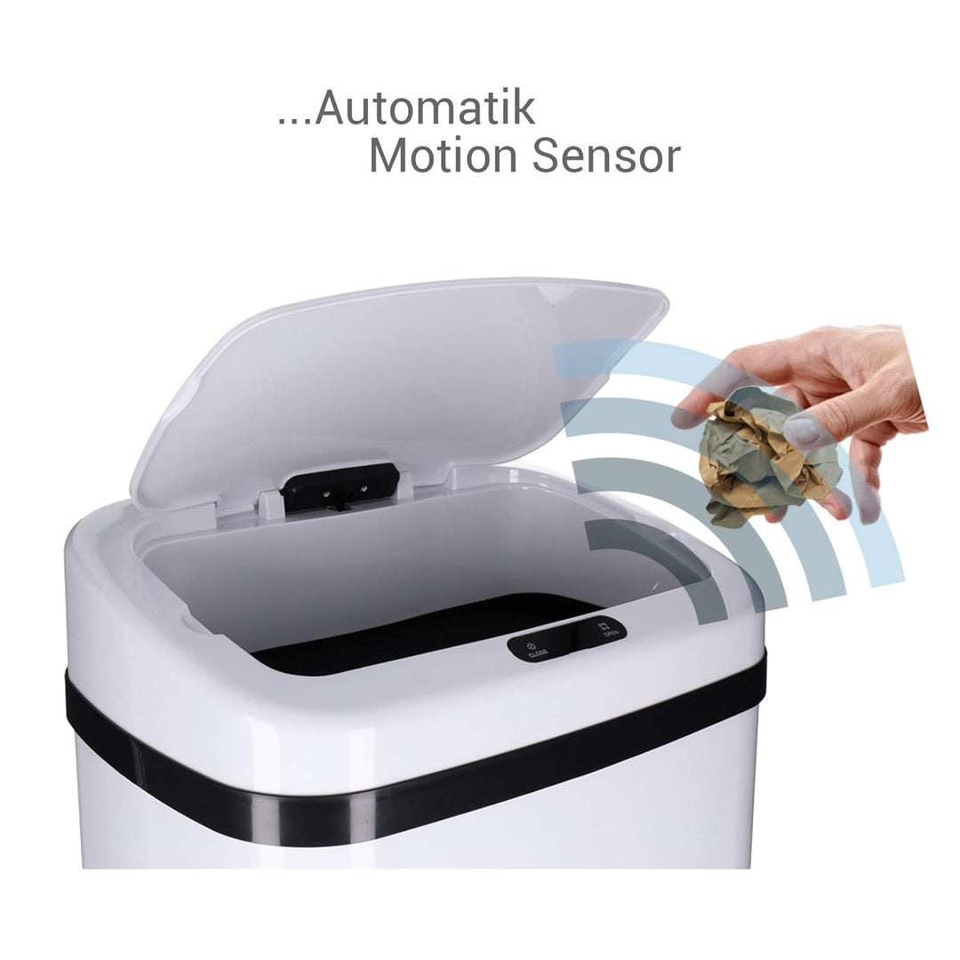 Automatischer Mülleimer mit Sensor 30-60 Liter - rostfreier Abfalleimer mit Bewegungssensor und Klem
