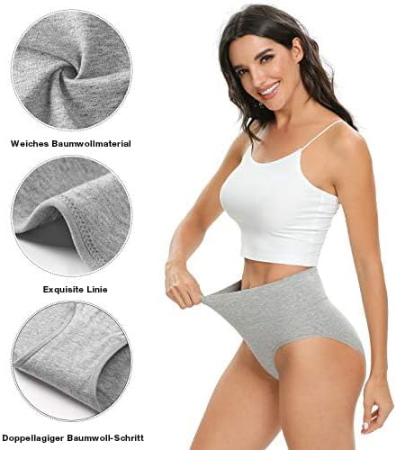Wealurre Unterhosen Damen Baumwolle Unterwäsche Hohe Taille High Waist Slip Damen Weich Wochenbett U