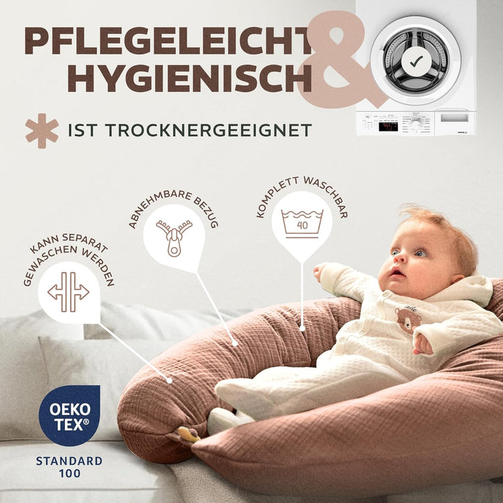sei Design Stillkissen Mikroperlen XXL Lagerungskissen Schwangerschaftskissen Seitenschläferkissen 1