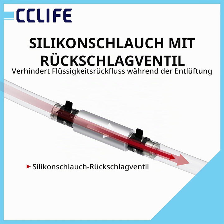 CCLIFE 7tlg Bremsenentlüftungsschlüssel Set, 7–12 mm, 12-Kant Stecknuss, mit 1,2 m Silikonschlauch &amp;