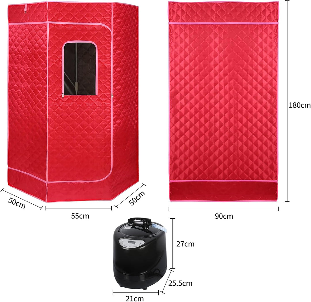 Tragbare Dampfsauna 90x90x180 cm mit 3L Dampfgenerator, Mobile Sauna Zelt für Zuhause, Infrarot & Da